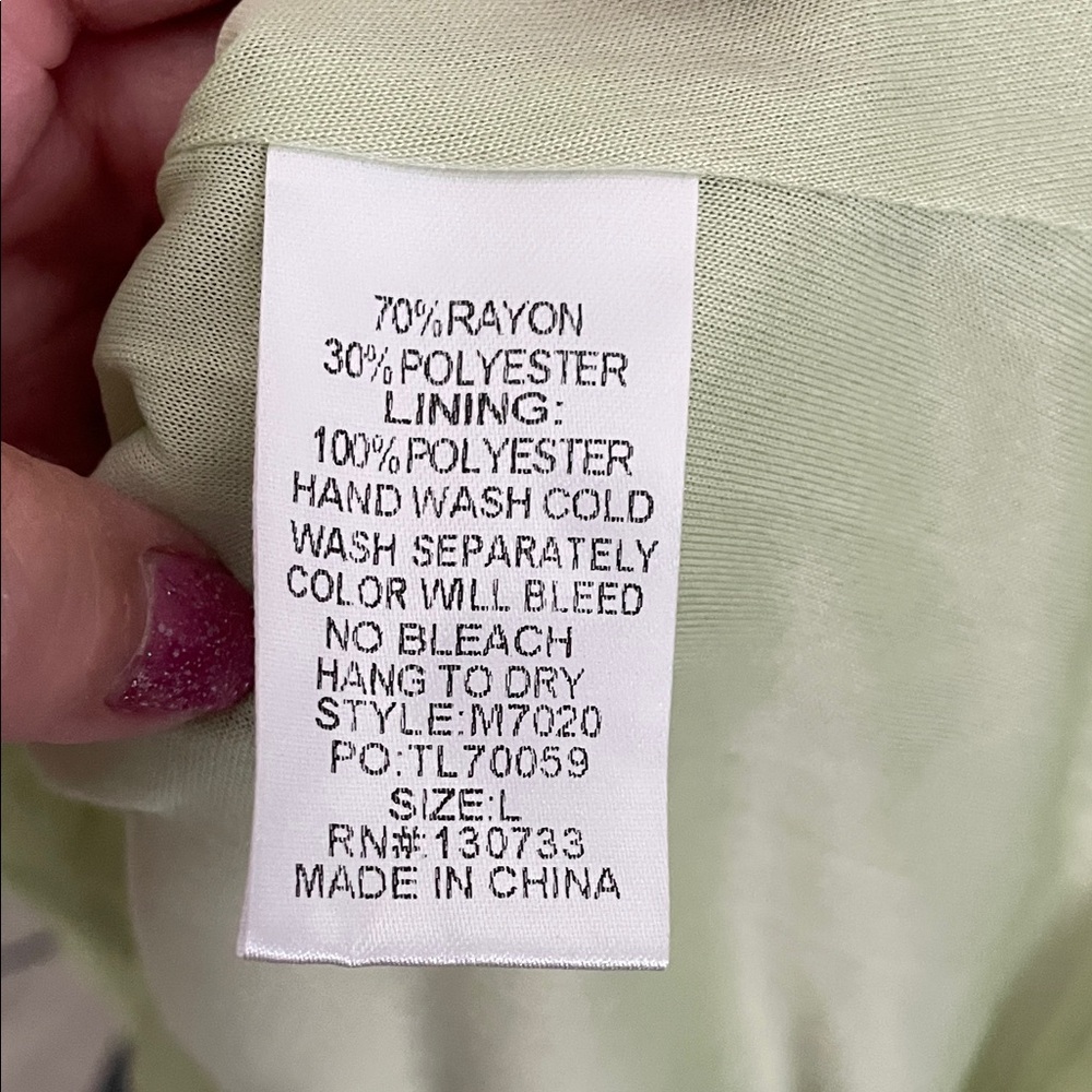 Umgee Sage Green Mini Dress with Front Button Detail and Tie Back - Picture 6 of 8